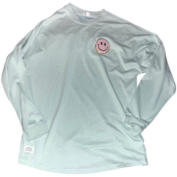 Simply Southern Sparkle Glitter "Live Happy" Jersey Shirt - Picture 2 of 4